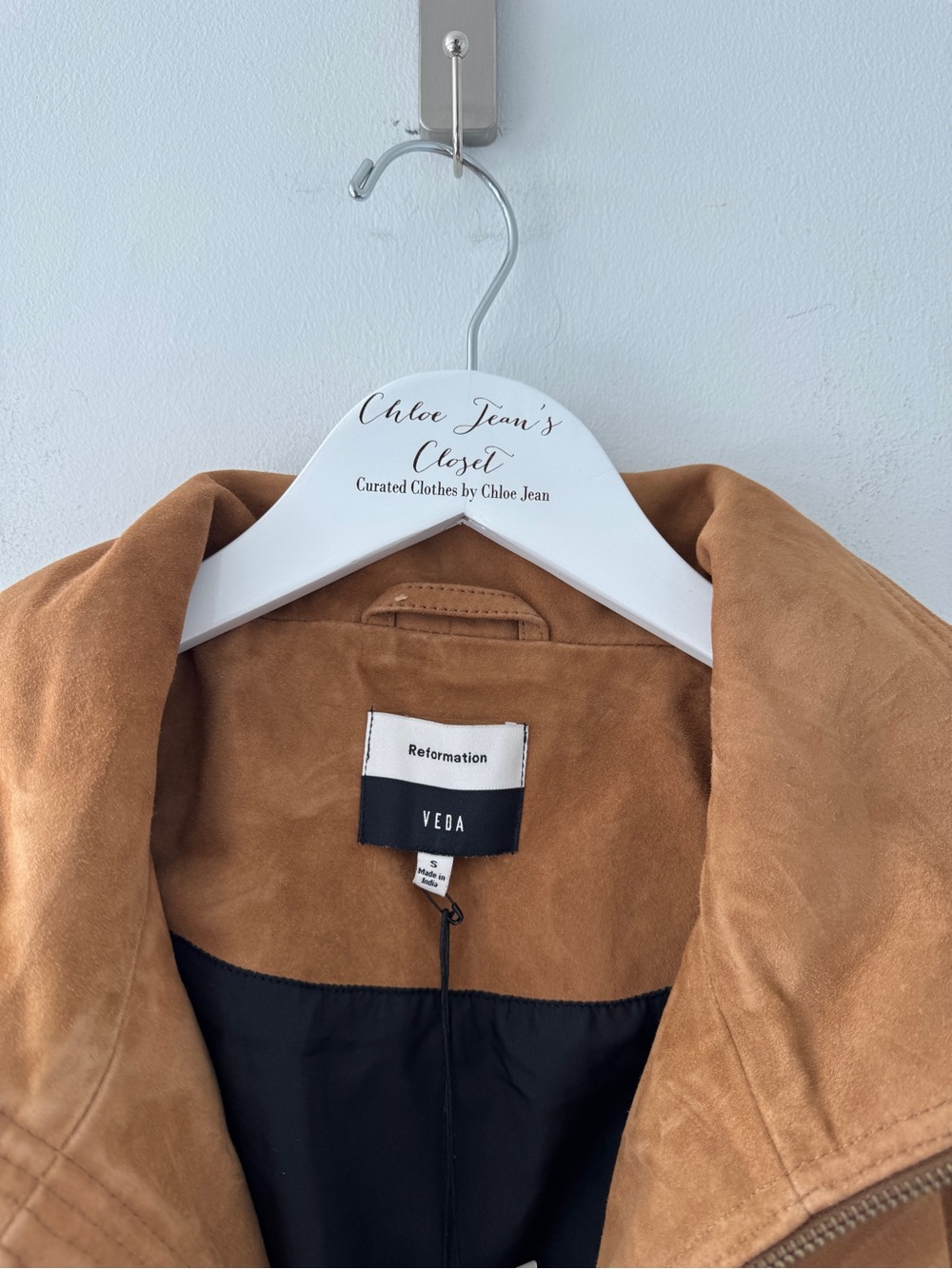 REFORMATION Veda Kendall Suede Jacket in Peacan S - Picture 4 of 7
